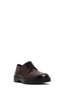 Men's Burgundy Thick Sole Leather Casual Shoes | Derimod