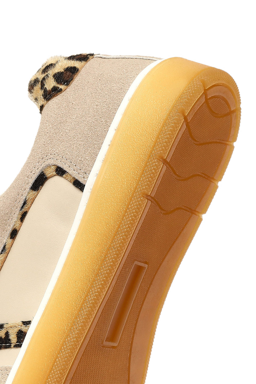 Women's Beige Lace-Up Thick-Soled Patterned Sport Shoe