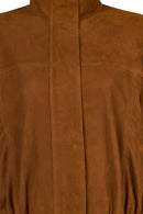 Deborah Woman Brown Oversize Suede Jacket | Derimod
