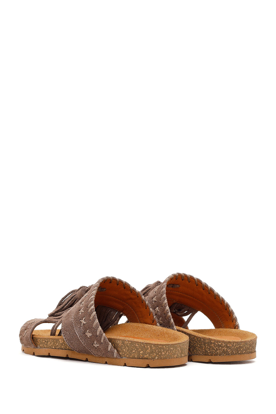 Women's Mink Tassel Suede Leather Slippers