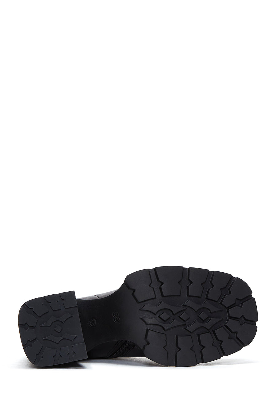 Women's Black Leather Heeled Zipper Boots