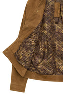 Valenza Women's Camel Suede Leather Jacket | Derimod