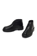 Men's Black Lace-Up Thick-Soled Leather Casual Boot | Derimod