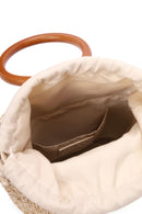 Women's Cream Long Strap Straw Handle Bag | Derimod