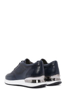 Men's Navy Blue Lace-up Thick-Sole Leather Sneaker | Derimod