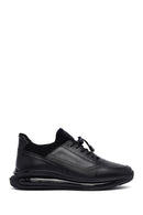 Male Black Lace-Up Thick-Soled Leather Casual Sneaker | Derimod