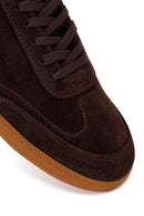 Erkek Kahverengi Bağcıklı Süet Deri Sneaker | Derimod