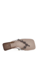 Women's Black Stone Jelly Flip Flops | Derimod