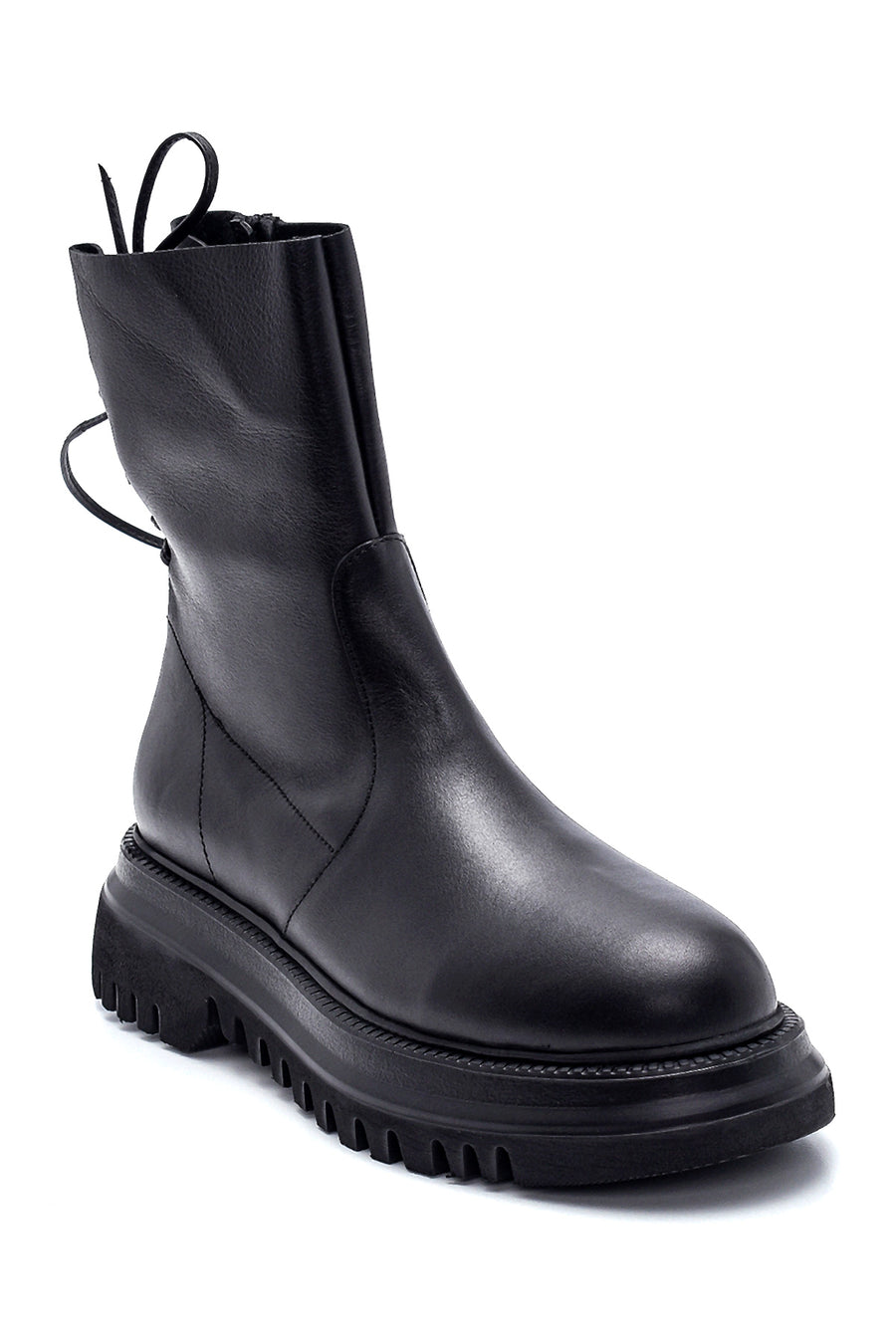 Women's Leather Lacing Detailed Boots