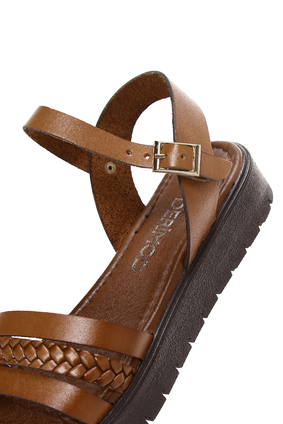 Women's Tan Ankle Strap Leather Bodrum Sandals