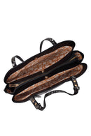 Woman Black Long-Strap Patterned Shoulder Bag | Derimod