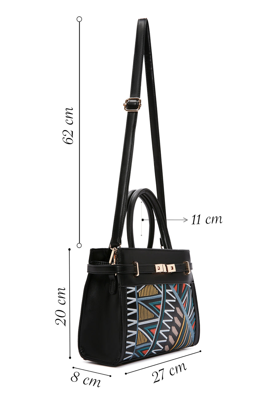 Women's Black Long Strap Shoulder Bag