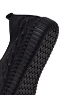 Woman Black Patterned Leather Comfort Shoes | Derimod