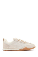 Women's Cream Lace-Up Leather Sneakers | Derimod