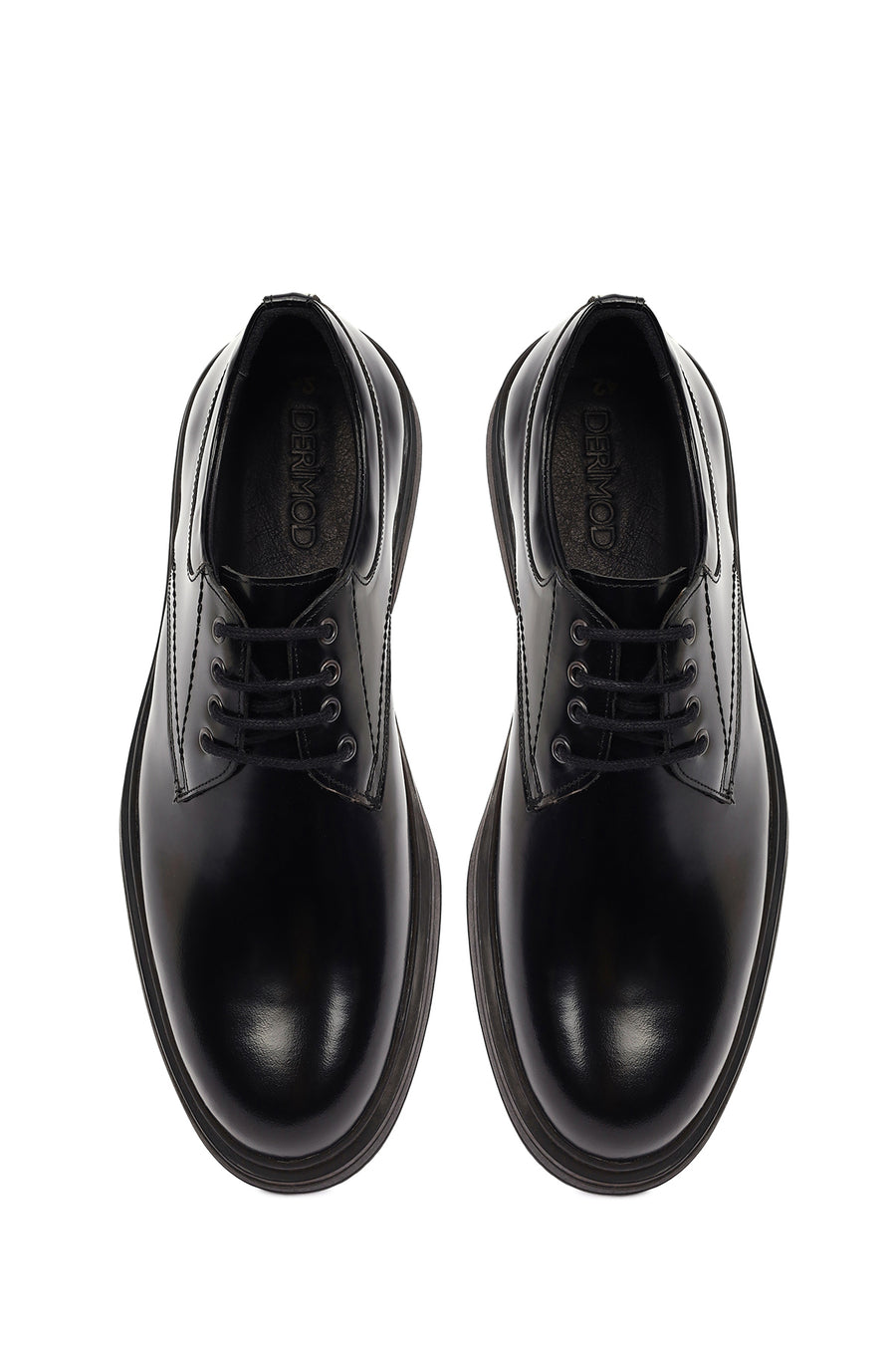 Men's Black Lace-Up Leather Casual Shoes