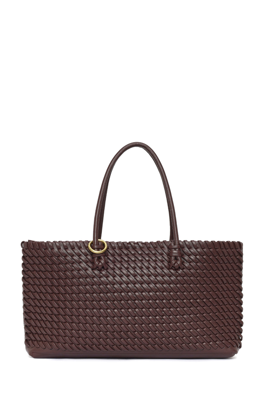 Women's Brown Braided Charm Shoulder Bag