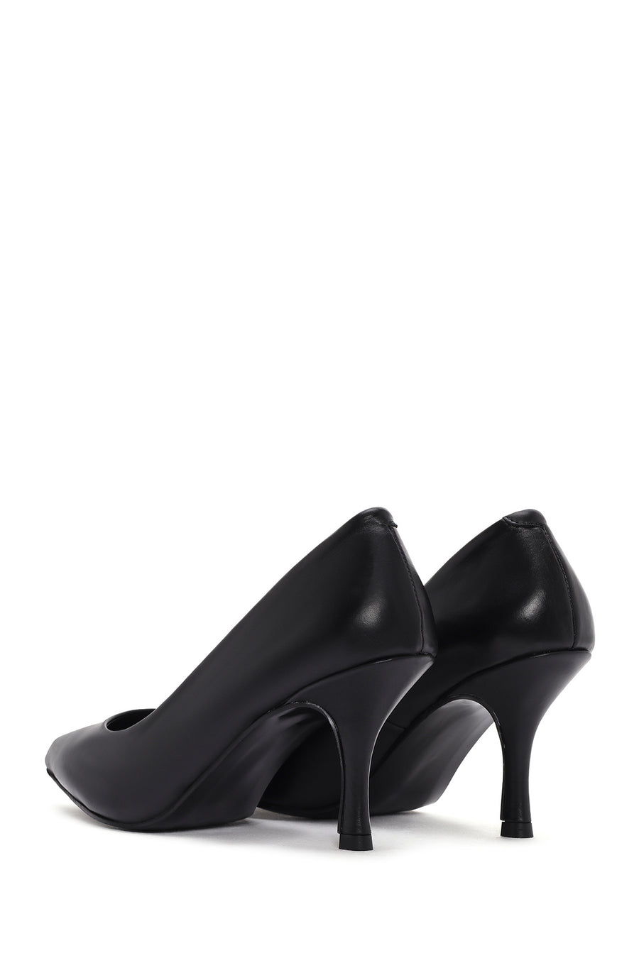 Women's Black Thin Heeled Leather Stiletto