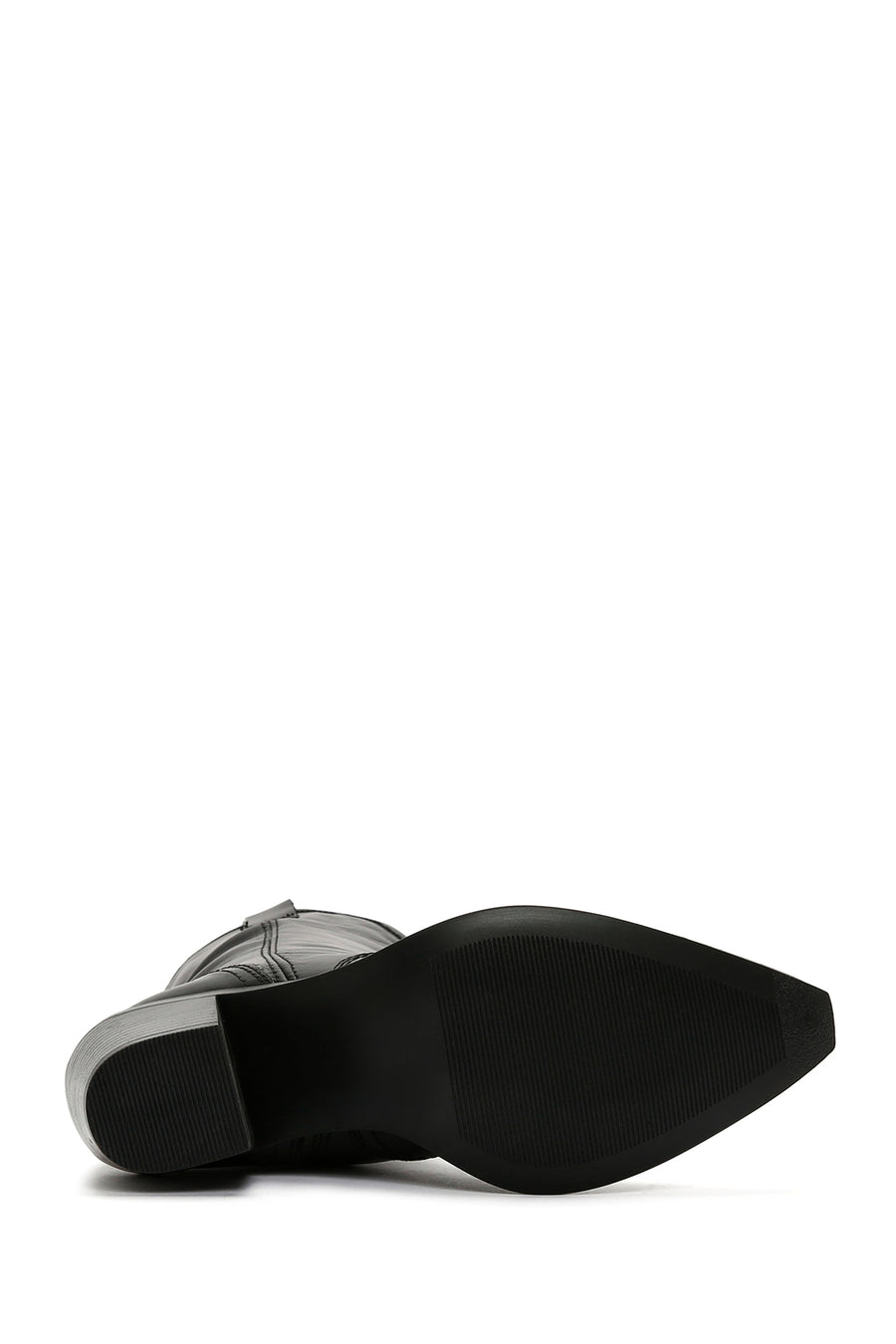 Women's Black Leather Cowboy Boots