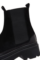 Women's Black Suede Leather Chelsea Boots | Derimod