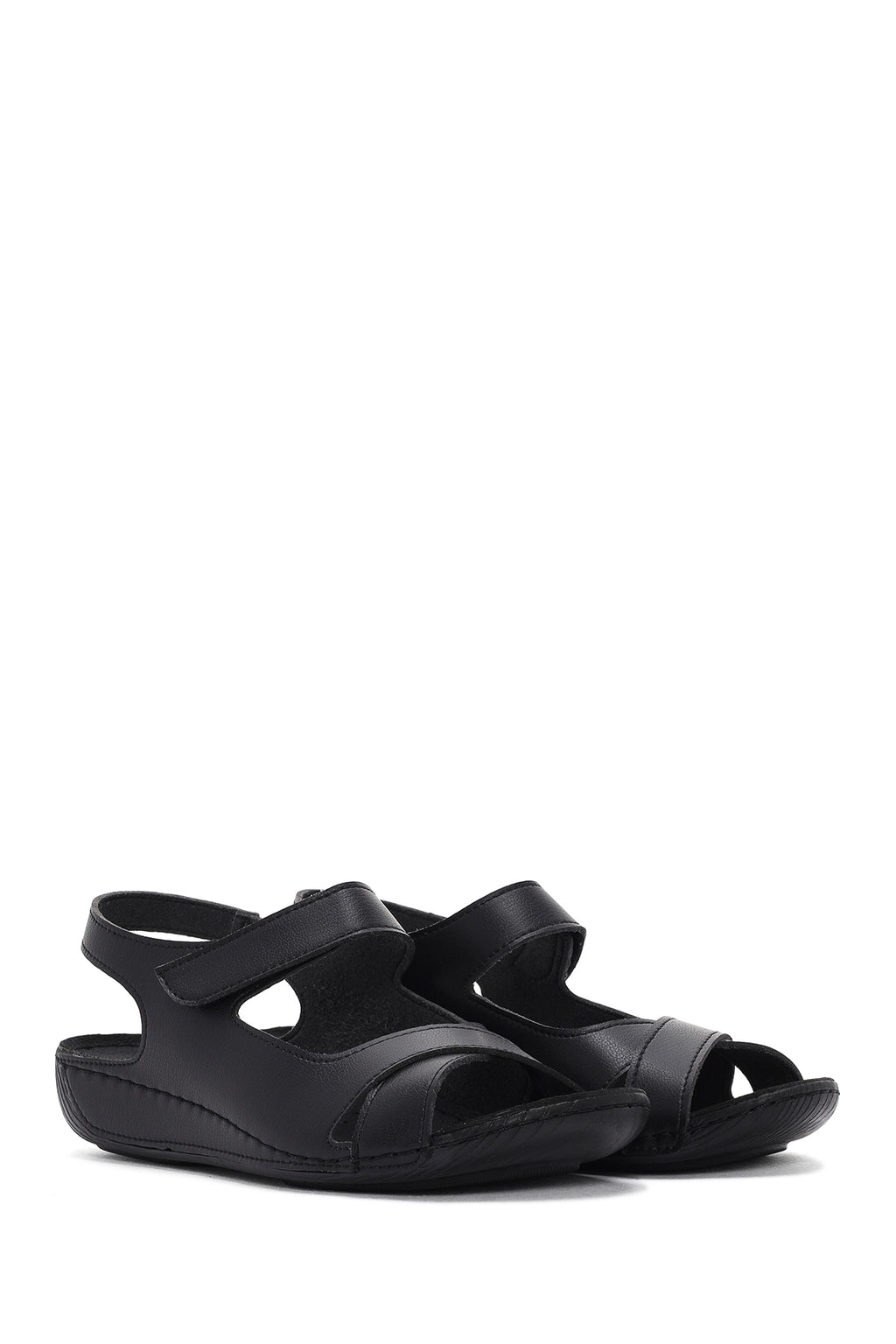 Kadın Siyah Bantlı Comfort Sandalet