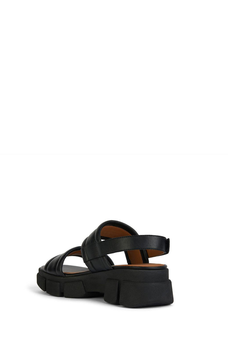 Geox Women's Black Lisbona Leather Sandals