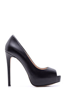 Women's Platform Heeled Leather Shoes | Derimod