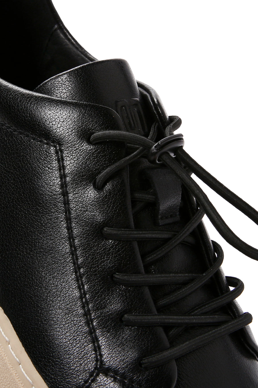 Erkek Siyah Bağcıklı Deri Sneaker