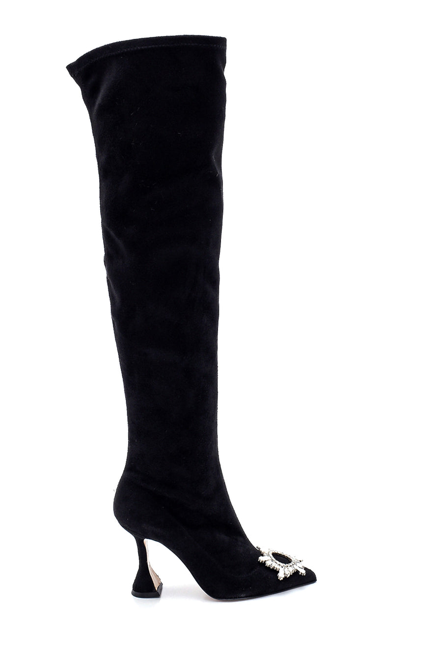Women's Leather Stone Suede Heeled Boots 21WFD121510 | Derimod