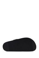 Women's Black Buckled Thick-Soled Leather Slippers | Derimod