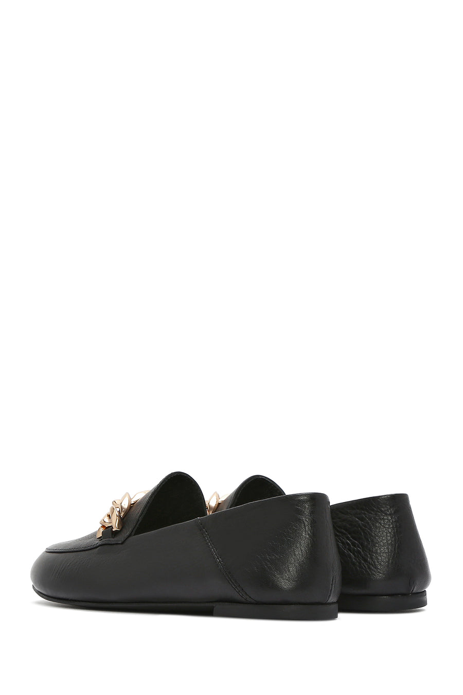 Kadın Siyah Deri Maskülen Loafer
