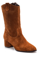 Women's Suede Leather Heeled Boots | Derimod