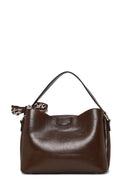 Woman Brown Long-Strap Printed Shoulder Bag | Derimod