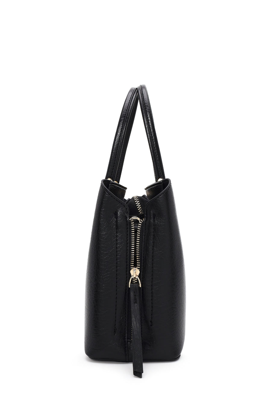 Woman Black Classic Shoulder Bag with Long Strap