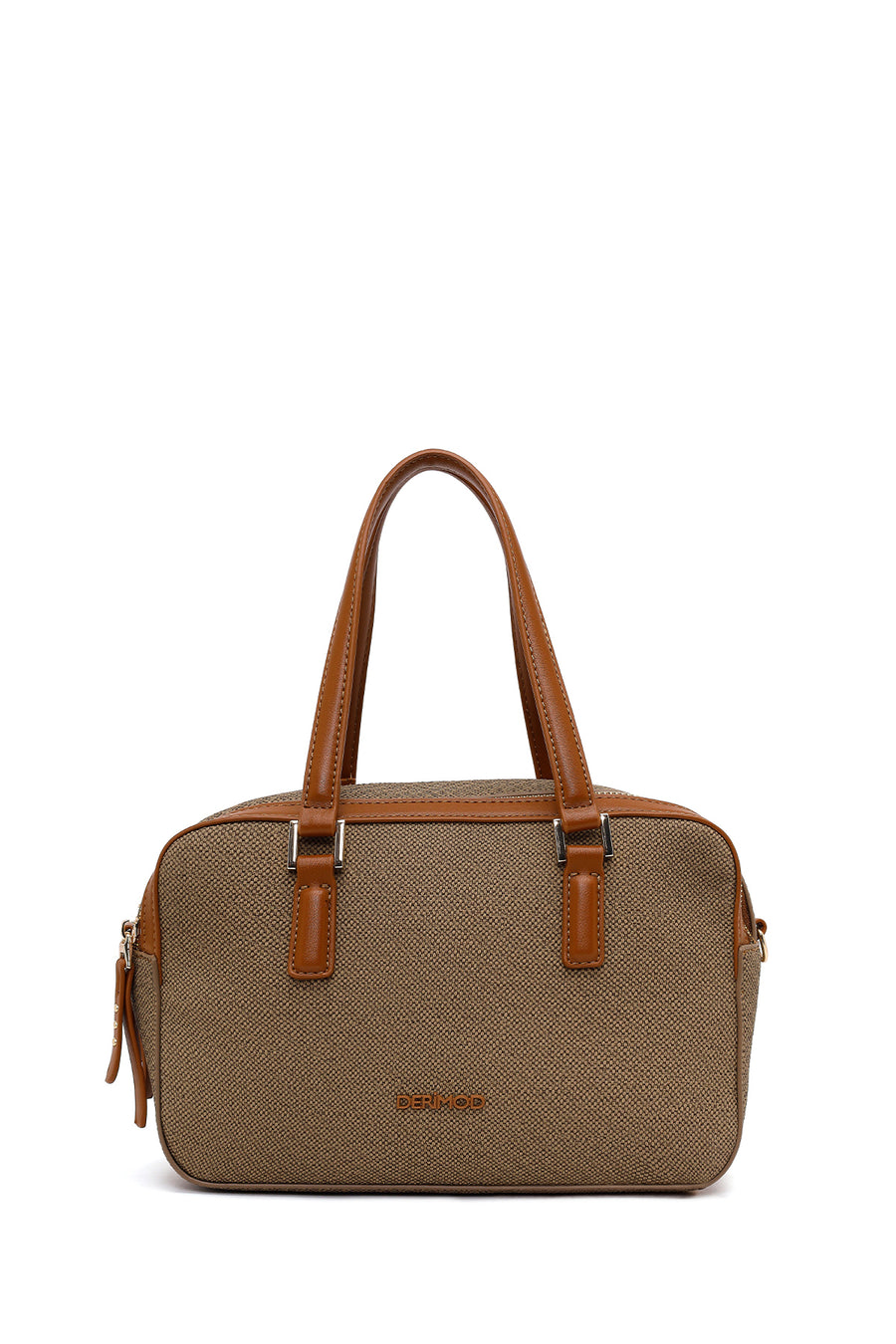 Woman Khaki Long-Strap Printed Shoulder Bag