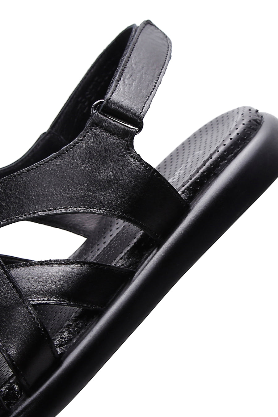 Kadın Siyah Deri Comfort Sandalet