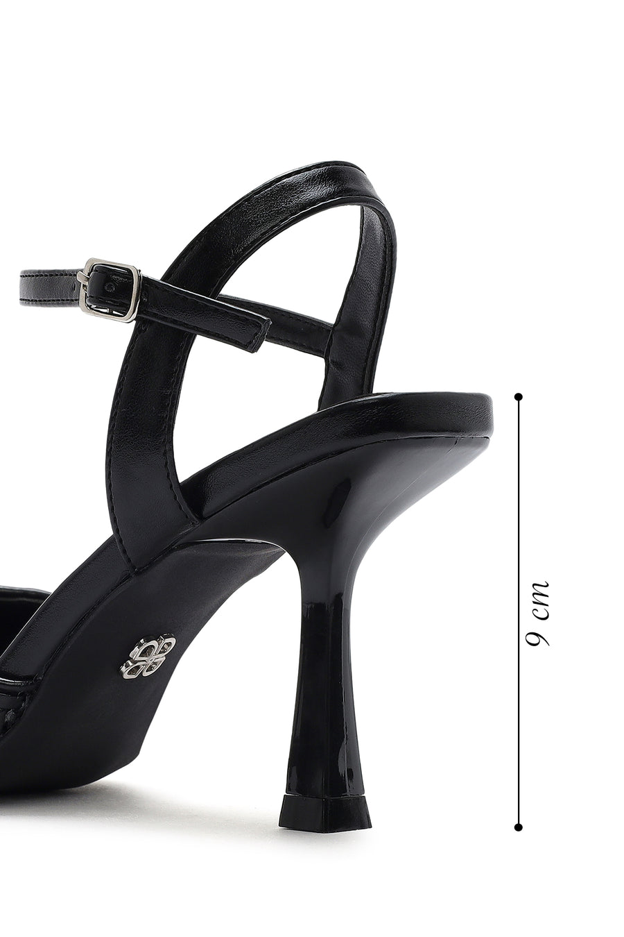 Women's Black Ankle Buckle Braided Thin Heeled Shoes