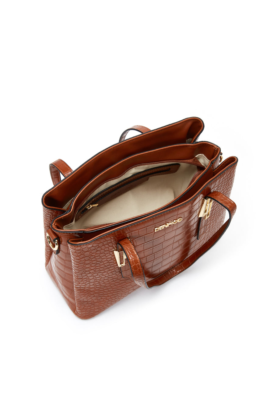 Women's Tan Crocodile Handbag