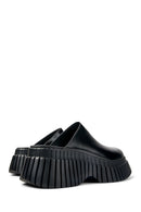 Camper Women's Black Bcn Thick Soled Leather Slippers | Derimod