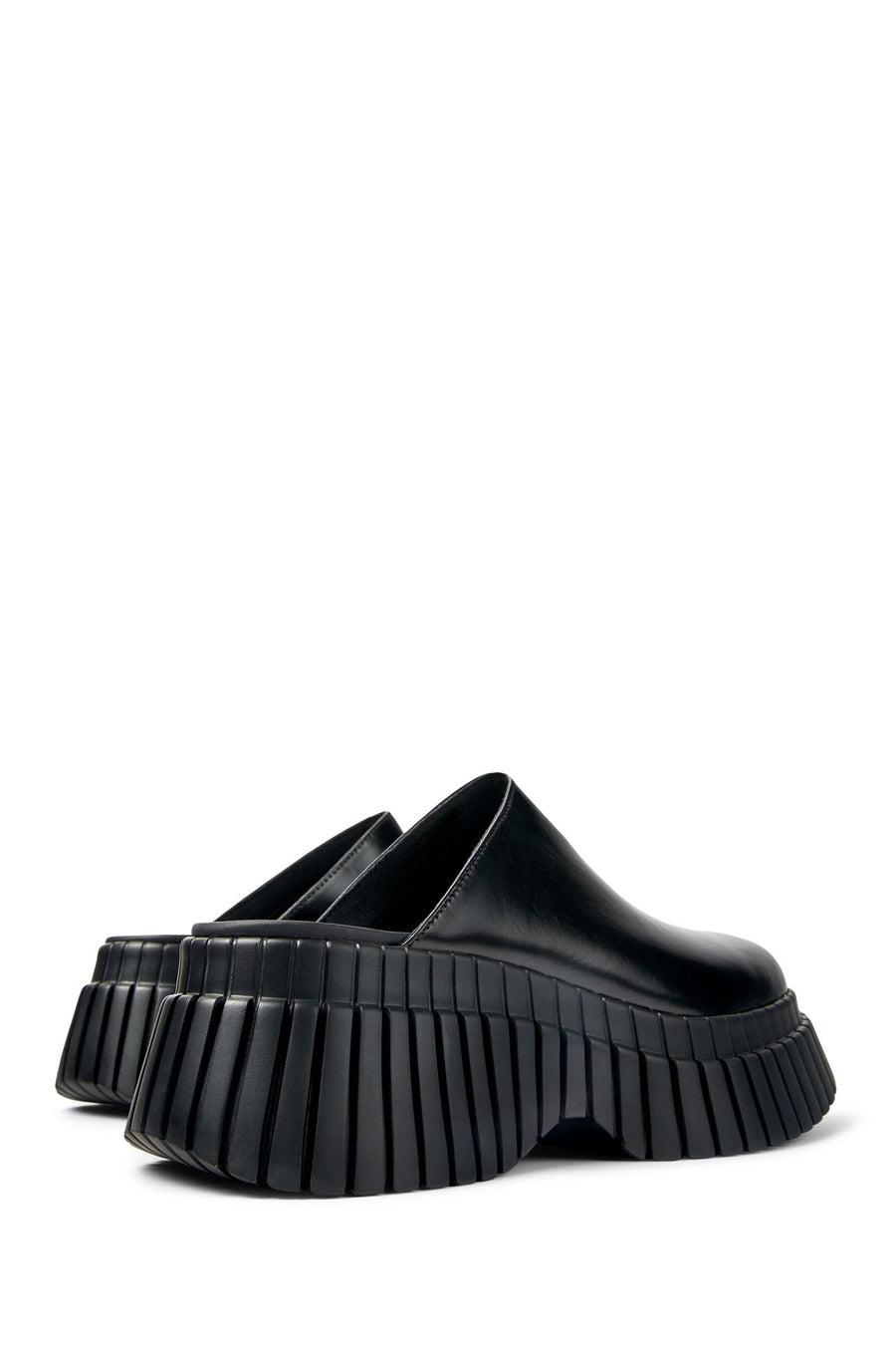 Camper Women's Black Bcn Thick Soled Leather Slippers