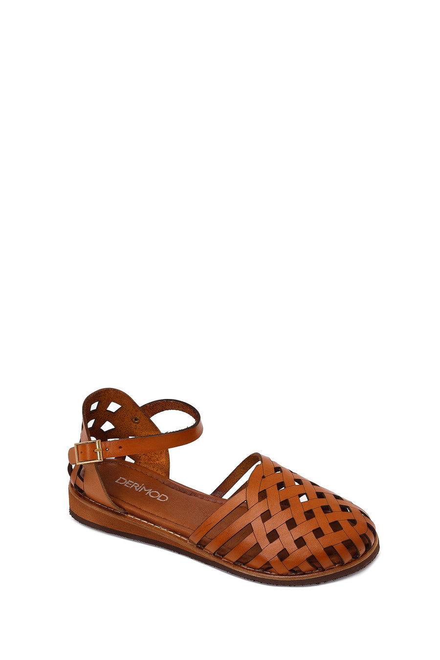 Woman Tan Ankle-Buckle Leather Bodrum Sandal