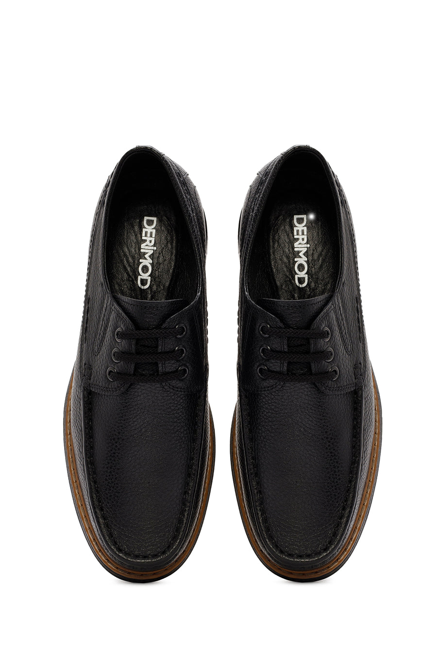 Men's Black Lace-up Leather Casual Shoes