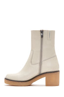 Women's Leather Zippered Heeled Boots | Derimod