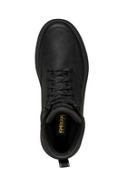Geox Men's Black Granito + Grip Abx Laced Waterproof Leather Casual Boots | Derimod