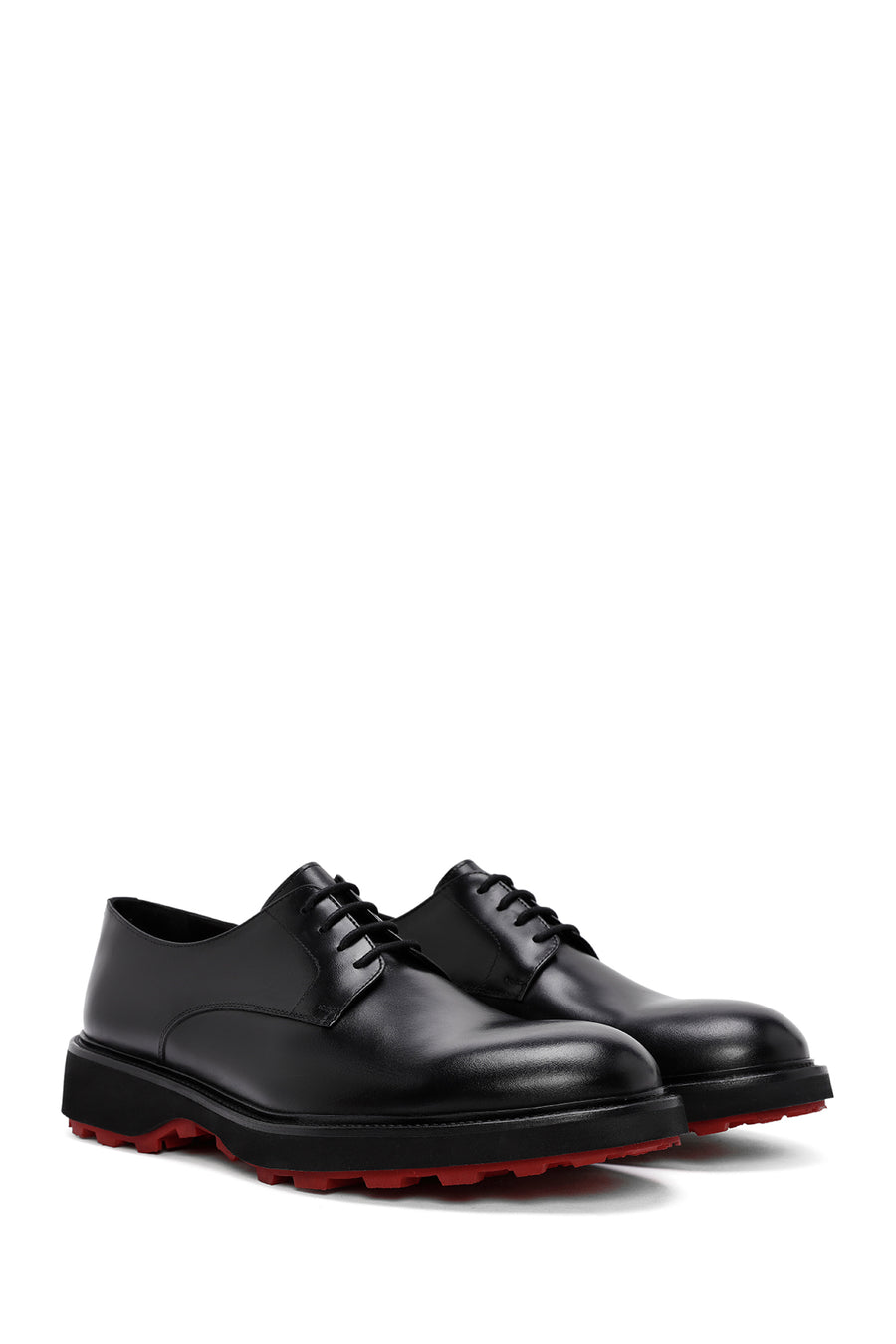 Men's Black Lace-up Leather Casual Shoes
