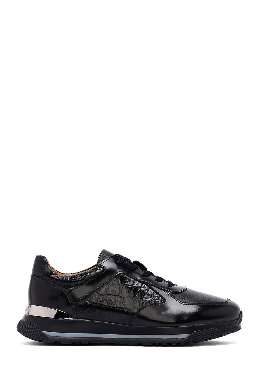 
Men's Black Lace-Up Thick Sole Leather Sneaker
 24WFD722818 | Derimod