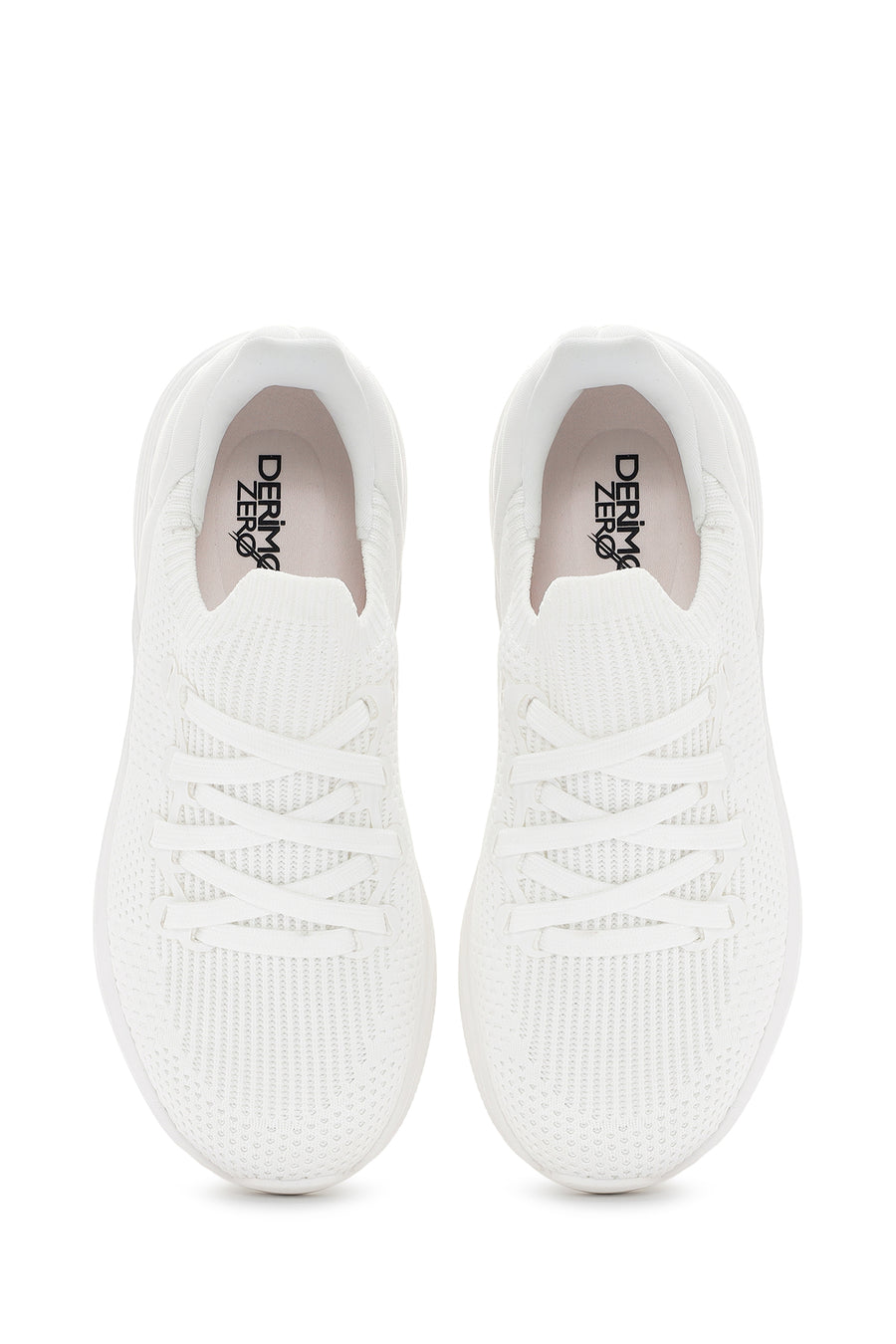 Derimod Zero Women's White Lace-Up Thick Soled Fabric Sneaker