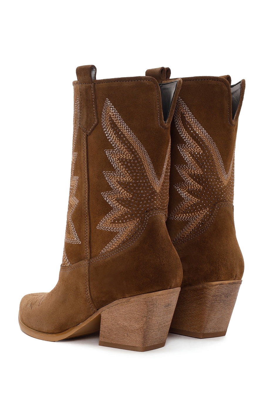 Women's Brown Stone Leather Cowboy Boots