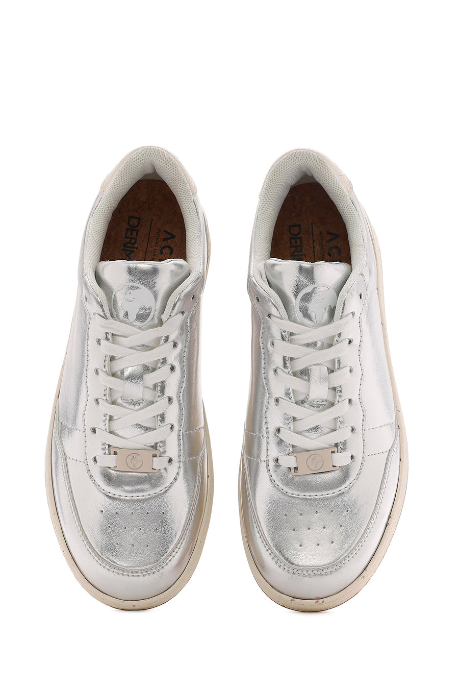 ACBC x Derimod Kadın Gri Metalik Bağcıklı Sneaker