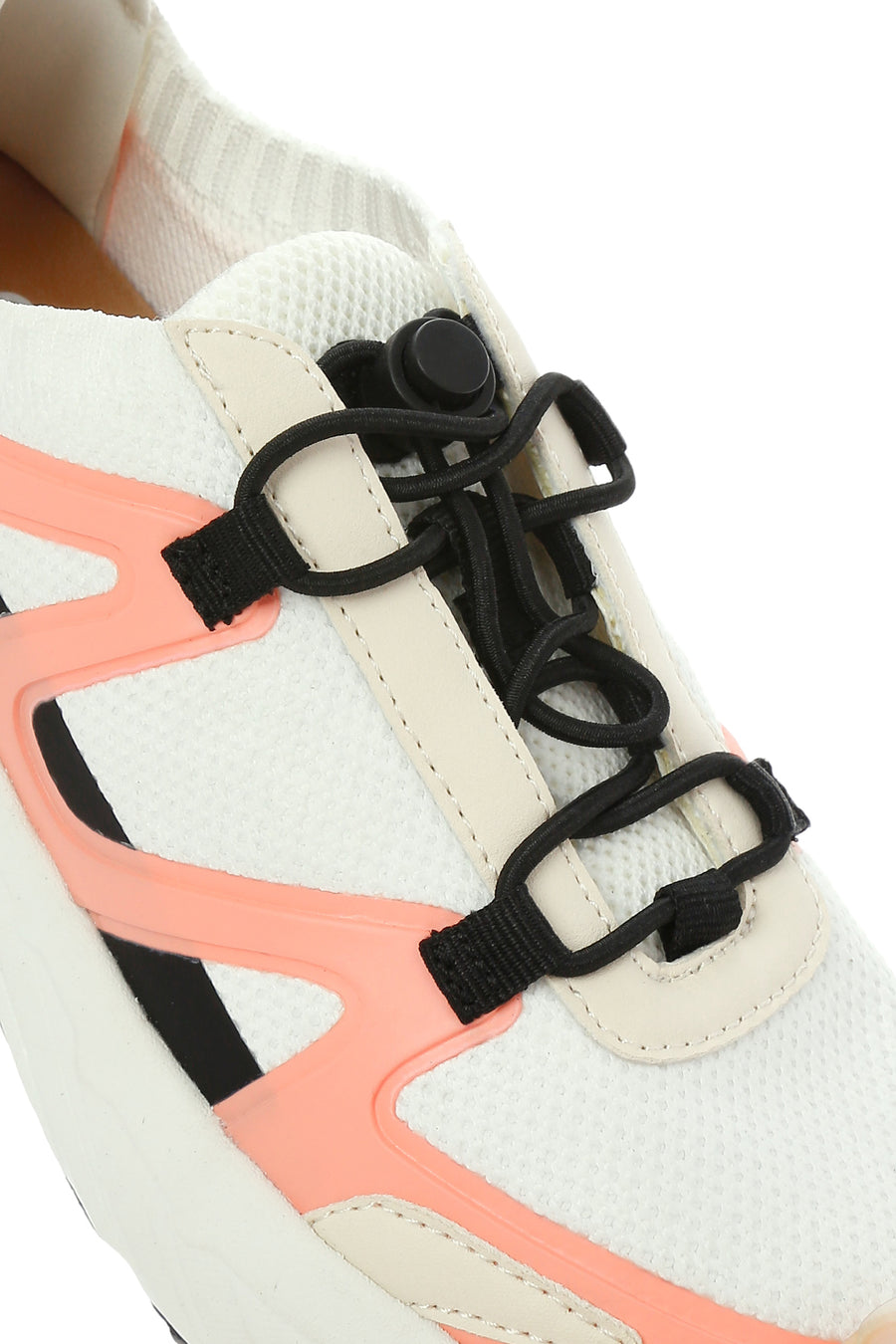 ACBC x DERİMOD Kadın Bej Bağcıklı Kalın Tabanlı Kumaş Sneaker