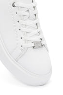ACBC x Derimod Kadın Beyaz Bağcıklı Leopar Detaylı Sneaker | Derimod